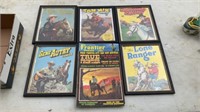 Framed Wstern Comic Covers And Magazines