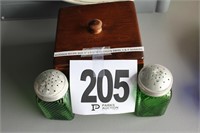 Wooden Recipe Box (4.5"x5.5") Green Swirl Salt &