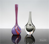 2 Glass Bud Vases