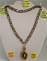 Victorian GF Book Chain Necklace & Locket