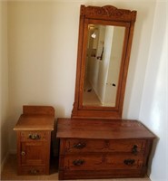 Beautiful Antique Eastlake Dresser And Nightstand