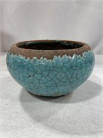 RUSTIC BOWL 4.5IN TALL BLUE