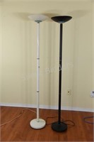 Two Metal Pole Floor Lamps