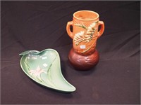 Double-handled Freesia vase marked 126-10