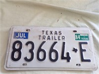 1984 TX License Plate
