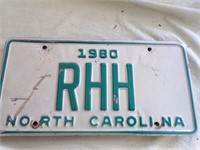 1980 NC License Plate