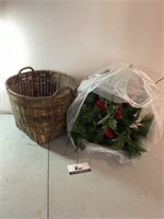 Christmas decor in basket