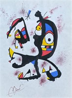 Joan Miro Spanish (Mixed Media on Paper Painting)