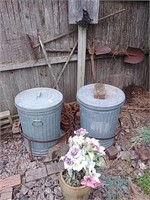 Metal Trash Cans, Flower Pots & More