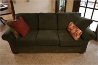 BERNE FURNITURE UPHOLSTED COUCH WITH PILLOWS