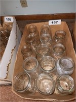 BOX OF CLEAR CANNING JARS