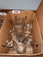 BOX OF CLEAR CANNING JARS