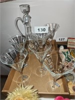 NOS COLONY GLASS 7 PC. ETCHED WATER SET