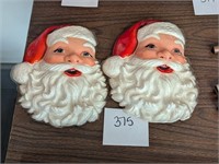 Vintage Styrofoam Santa Face Deocrations - 9"