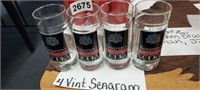 4 VINTAGE SEAGRAMS GLASSES