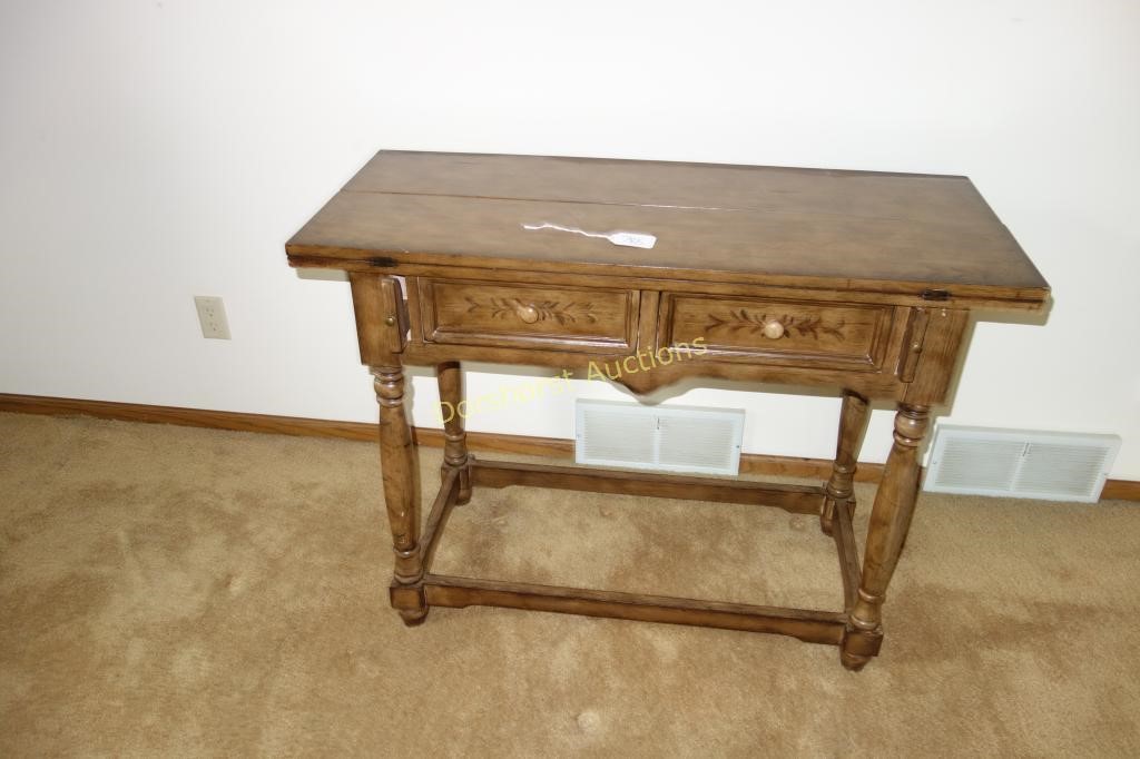 SEWING WORK DISPLAY TABLE W/ OPENING LEAFS & SIDE