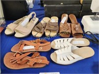 FIVE PAIRS OF WOMENS OPEN TOED SHOES
