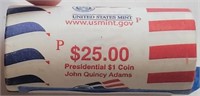 $25 Roll of John Quincy Adams $1 Coins