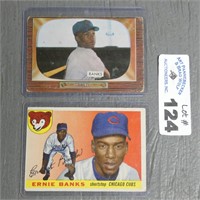 1955 Topps #28 & Bowman #242 Ernie Banks Cards