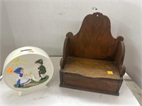 Group Lot of Decorative Bench & Bank