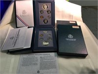 Two US Mint 1990 Prestige sets with Silver Eisenho
