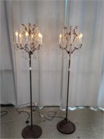 (2) Vintage Chandelier Floor Lamp