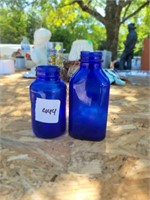 Vintage Small Cobalt Blue Bottles