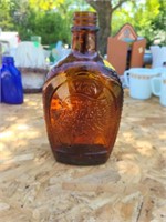 Vintage Log Cabin 1776 Amber Bottle