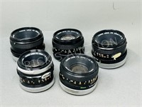 5 Canon camera  50 mm lenses
