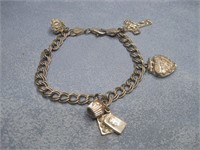 S.S. Vtg Hallmarked Charm Bracelet