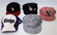 5 Baseball Hats Caps- Kings, Blazers, NWA, Dodgers