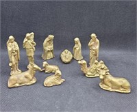 11 Piece Miniature Brass Nativity Set