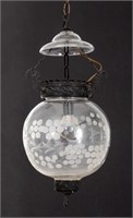 Etched Glass Hanging Pendant Light