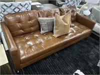 Verra Tufted Leather Sofa MSRP $8,750