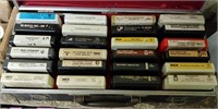 CASE OF 8 TRACK TAPES - BEATLES HANK WILLIAMS +