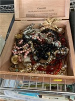 Vintage Cigar Box with Jewelry