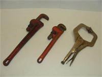 Pipe Wrenches and C Clamp ViseGrip