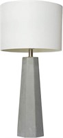 Concrete Fabric Shade Table Lamp, White