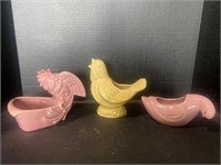 USA Pottery bird planters
