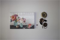 Decor: Canvas and Sunflower Metal Wall Art