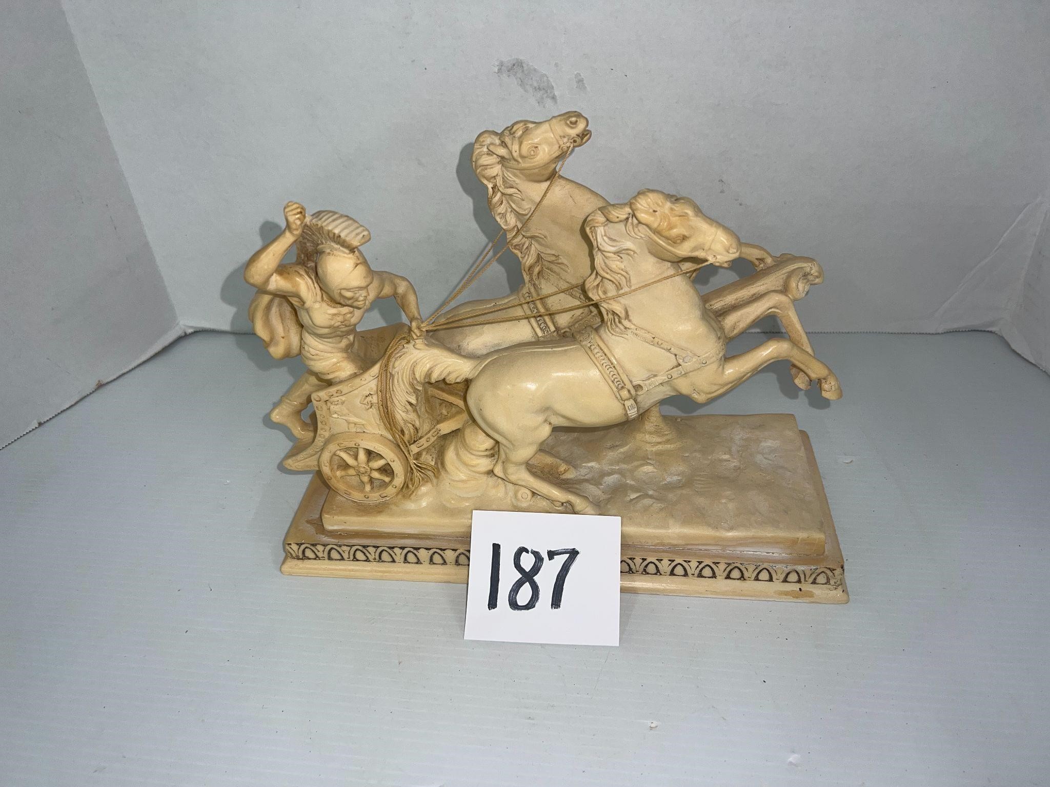 A.SANTINI CARVED TROJAN HORSE ART STATUE