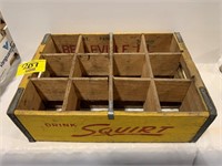 WOODEN SQUIRT SODA CRATE - BELLEVILLE IL