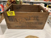 ANTIQUE WOODEN WAGNER BREWING CO CRATE