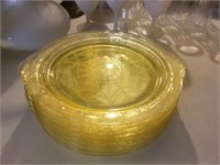 Yellow Depression Glass Plates 8