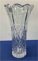 Tall Cut Glass Vase 14” h