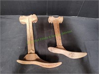 (2) Vintage Cobbler Stand Cast Iron Shoe Forms