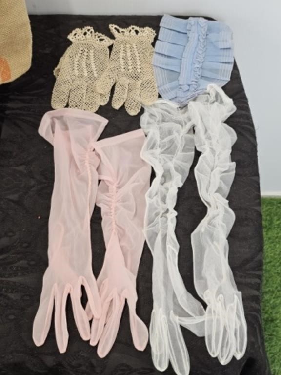 SHEER GLOVES, LACE SHAWL, SCARVES & TOTE BAG