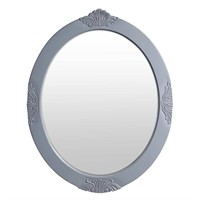 30x38in Beveled Vanity Mirror  Gray