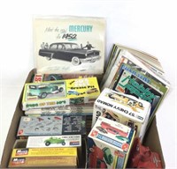 Assorted Empty Model Car Kit Boxes, Car Magazines