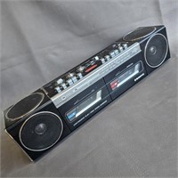 Classic Sanyo Boom Box Dual Cassette Player -as is